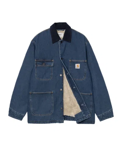 Carhartt Casual Jacket With Long Sleeves And Pockets In Blue