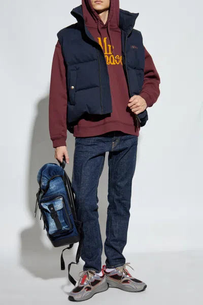 Dsquared2 Straight Leg Five-pocket Trousers With Contrast Stitching In Blue