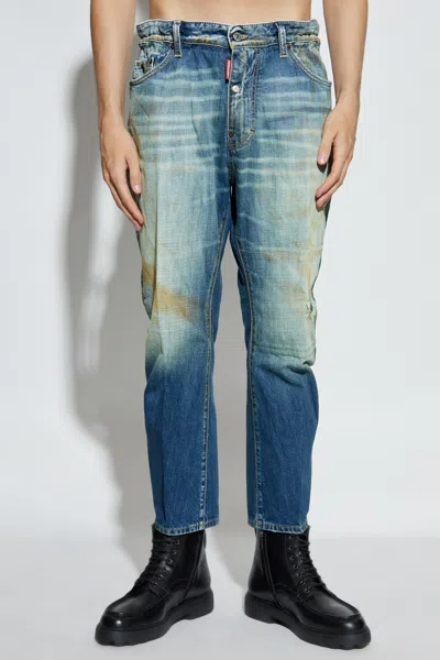 Dsquared2 Logo-patch Jeans In Blue
