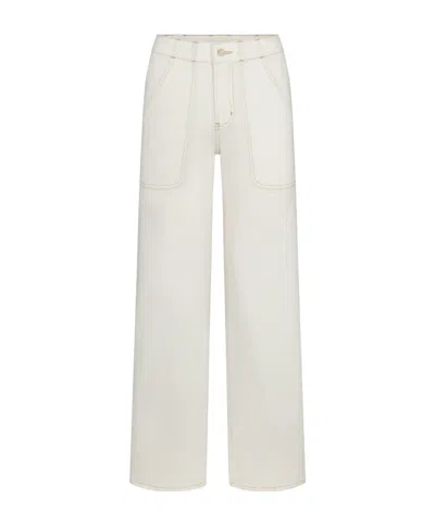 Frame The Pencil Crop High Waist Ankle Slim Straight Leg Jeans In White