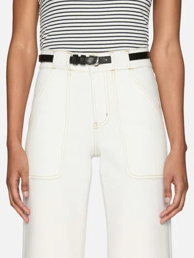 Frame The Pencil Crop High Waist Ankle Slim Straight Leg Jeans In White