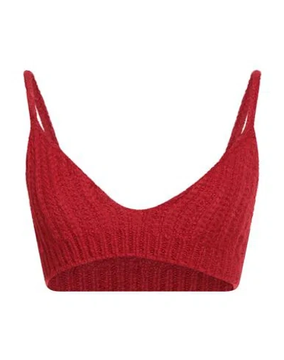 Alanui Woman Top Red Size M Alpaca Wool, Polyamide, Wool In Brown