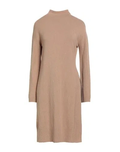 Vicolo Woman Turtleneck Camel Size Onesize Viscose, Polyester, Polyamide In Neutral