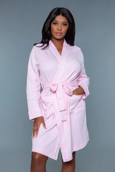 Truedames Waffle Robe Queen In Pink