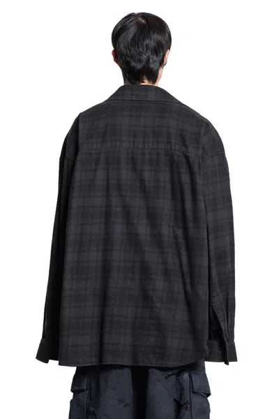 Balenciaga Layered Construction Shirt Featuring Patch Pocket In Black
