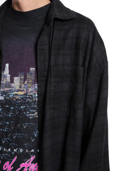 Balenciaga Layered Construction Shirt Featuring Patch Pocket In Black