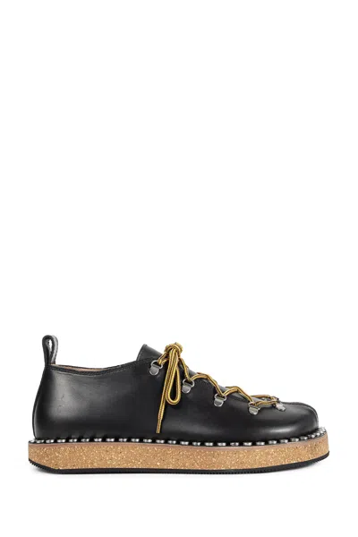 Loewe Leather Rivet Hiking Boots In Black