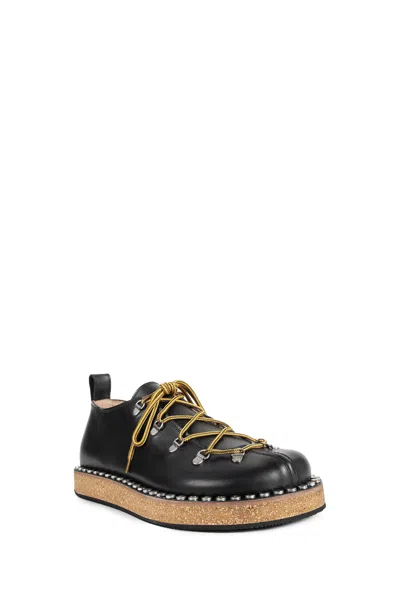 Loewe Leather Rivet Hiking Boots In Black