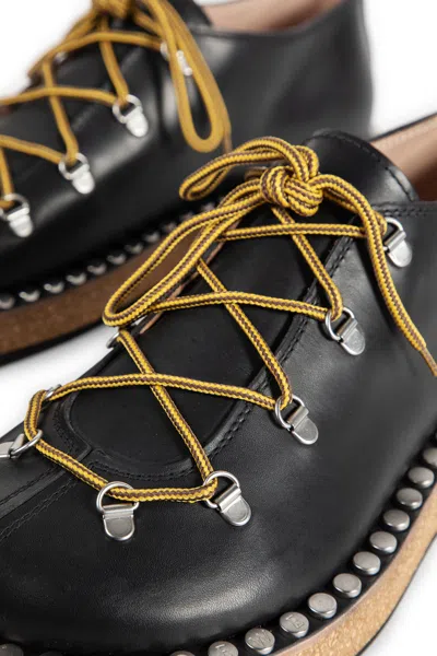 Loewe Leather Rivet Hiking Boots In Black