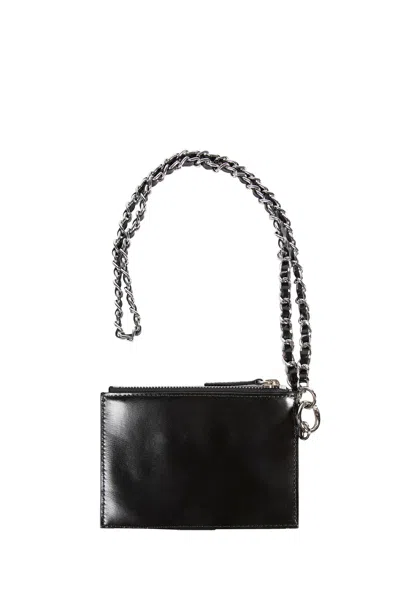 Vaquera Coated Cotton Patch Chain Wallet In Black