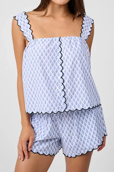 Weworewhat Scallop Button Front Tank Top In Blue