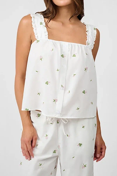 Weworewhat Ruffle Button Front Tank Top In White
