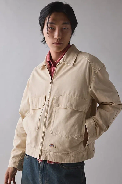 Dickies Fort Smith Zip Trucker Jacket In Wood Ash, Men's At Urban Outfitters In Nude