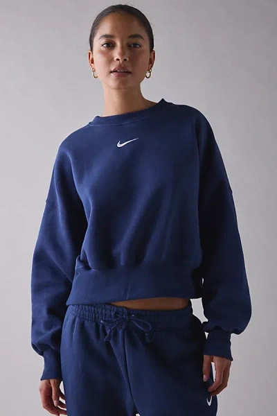 Nike Women's  Sportswear Phoenix Fleece Oversized Crew-neck Sweatshirt In Blue