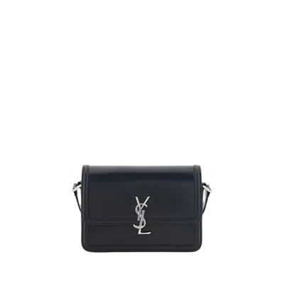 Saint Laurent Monogram-logo Leather Messenger Bag In Black