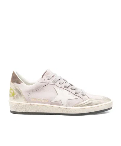 Golden Goose Ballstar Suede Upper Toe Tongue Heel And Spur Leather Star Sneakers Multicolor In White