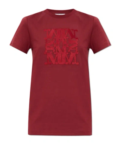 Max Mara Bravo Embroidered T-shirt In Red