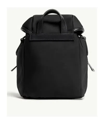 Moncler Versatile Polyester Backpack Adjustable Straps In Black