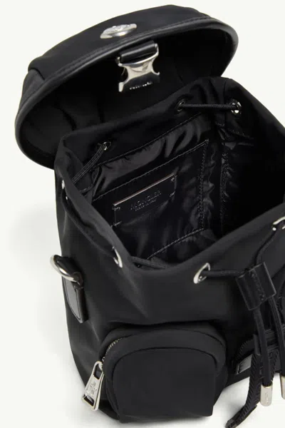 Moncler Versatile Polyester Backpack Adjustable Straps In Black