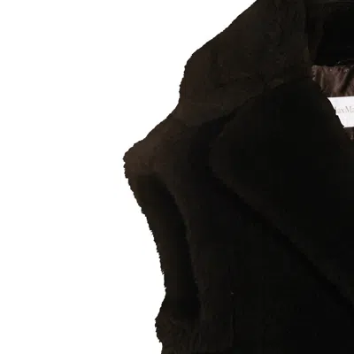 Max Mara Sleeveless Teddy Jacket In Alpaca And Wool Jackets And Coats Black In Black