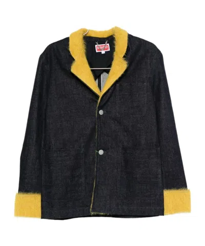 Kenzo Crewneck Jacket With Notched Lapels And Pockets In Black