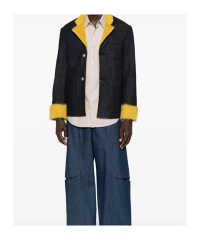 Kenzo Crewneck Jacket With Notched Lapels And Pockets In Black