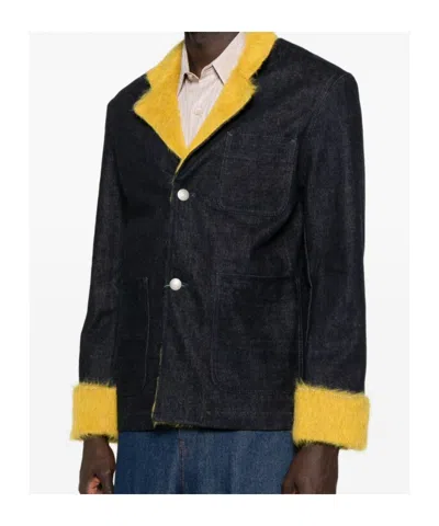 Kenzo Crewneck Jacket With Notched Lapels And Pockets In Black