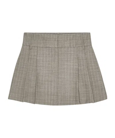 Remain Birger Christensen Double Waistband Skirt With Flattering Silhouette In Gray