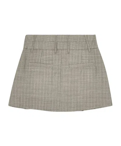 Remain Birger Christensen Double Waistband Skirt With Flattering Silhouette In Gray