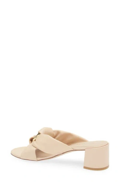 Stuart Weitzman Cece Leather Twisted Ring Slide Sandals In Neutral