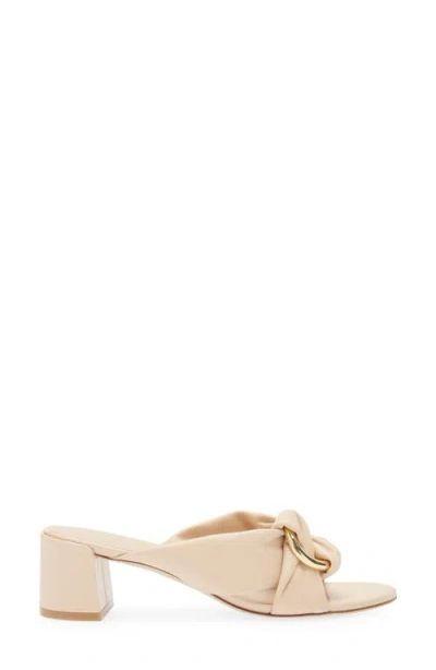Stuart Weitzman Cece Leather Twisted Ring Slide Sandals In Neutral