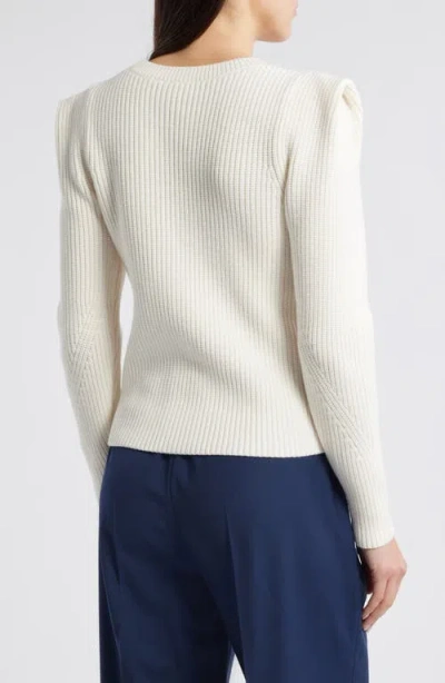 Hugo Boss Boss Frarimi Extended Shoulder Crewneck Sweater In White