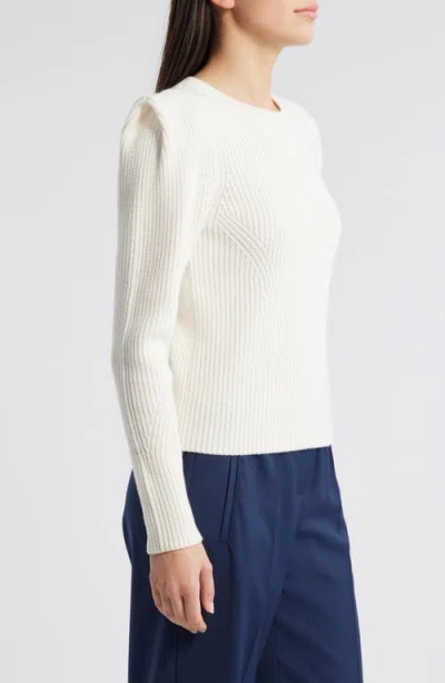 Hugo Boss Boss Frarimi Extended Shoulder Crewneck Sweater In White