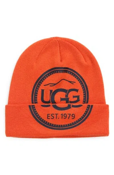 Ugg ® Mountain Logo Beanie In Orange