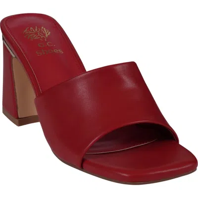 Gc Shoes Women's Soho Square Toe Block Heel Dress Sandals In Red