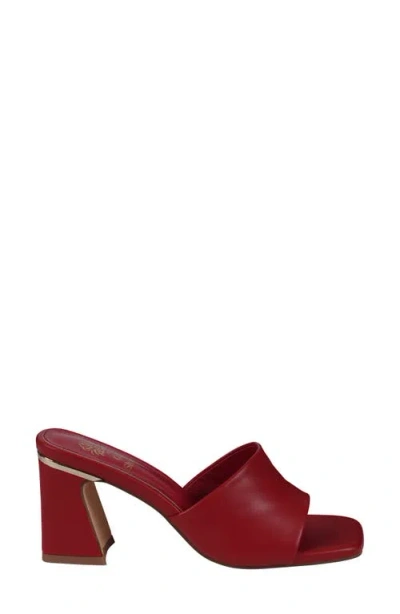 Gc Shoes Women's Soho Square Toe Block Heel Dress Sandals In Red