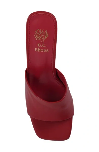 Gc Shoes Women's Soho Square Toe Block Heel Dress Sandals In Red