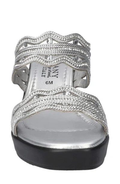 Easy Street Selva Platform Wedge Slide Sandal In Silver