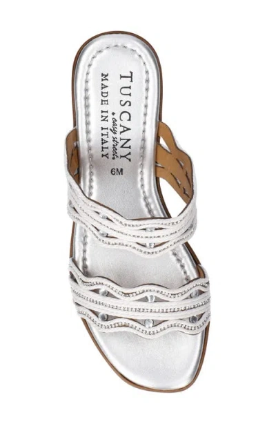 Easy Street Selva Platform Wedge Slide Sandal In White