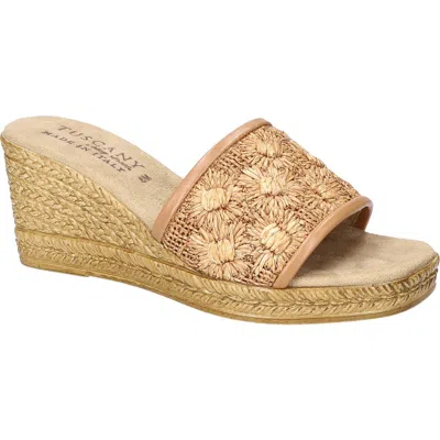 Easy Street Ricci Espadrille Platform Wedge Slide Sandal In Neutral