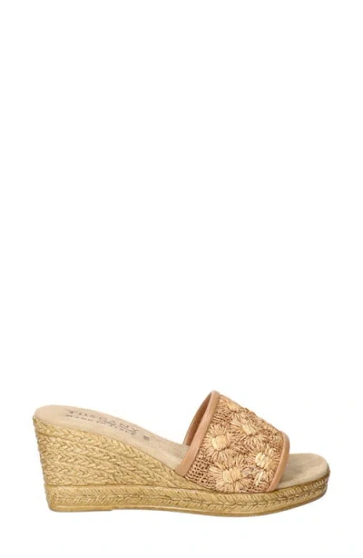 Easy Street Ricci Espadrille Platform Wedge Slide Sandal In Neutral