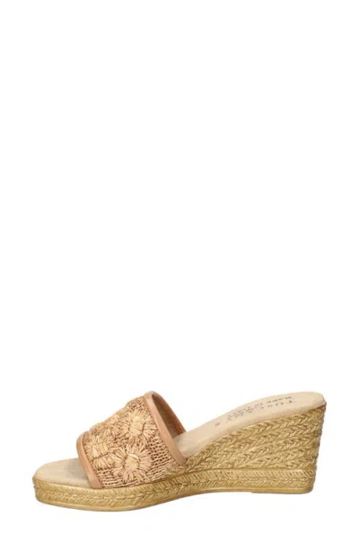 Easy Street Ricci Espadrille Platform Wedge Slide Sandal In Neutral