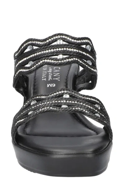 Easy Street Selva Platform Wedge Slide Sandal In Black