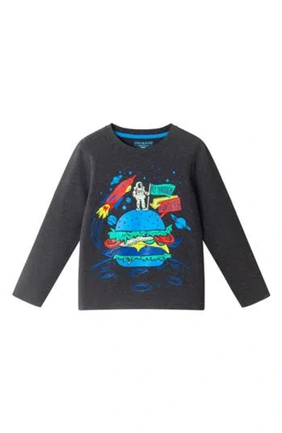 Andy & Evan Kids' Burger Long Sleeve Graphic T-shirt In Black