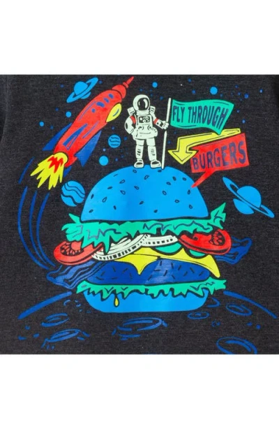 Andy & Evan Kids' Burger Long Sleeve Graphic T-shirt In Black