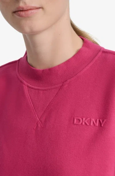 Dkny Logo Crop Sweatshirt In Pink