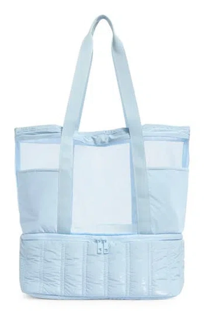 Mytagalongs Insulated Cooler Base Mesh Tote In Blue