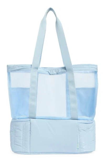 Mytagalongs Insulated Cooler Base Mesh Tote In Blue