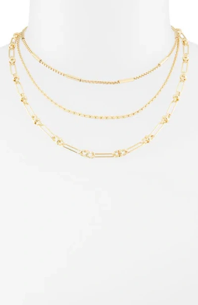 Nordstrom Rack 3-row Layered Necklace In Gold