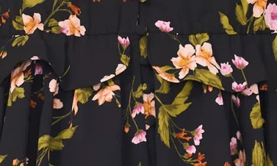 Ted Baker Ruffle V-neck Button Top In Black